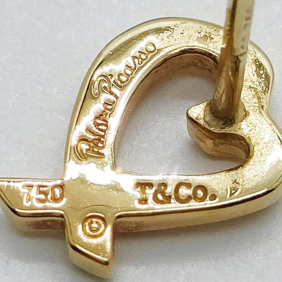 Tiffany and Co. Pierced Earring Loving Heart Picasso Gold 566-082325 - Picture 2 of 9